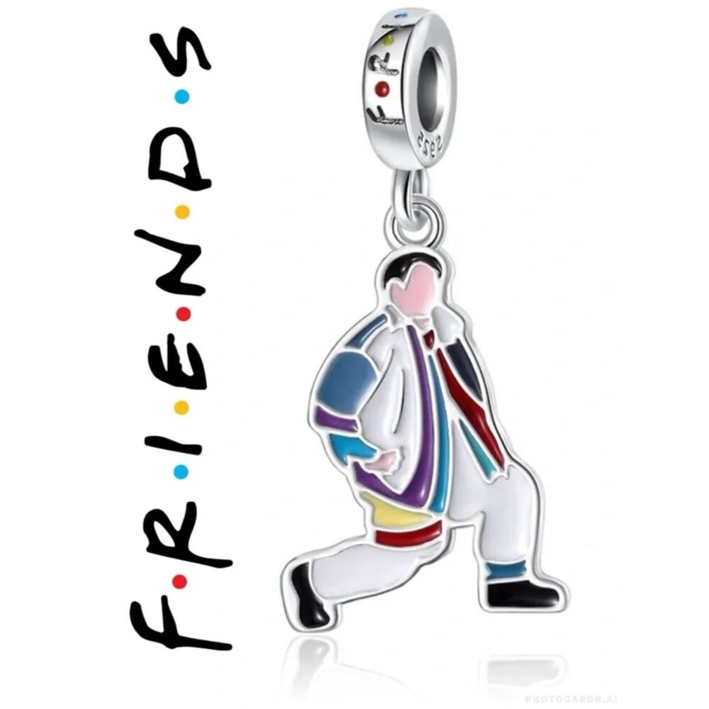 NWOT Friends TV Series Joey's 'Could I Be Wearing Any More Clothes' Silver Charm